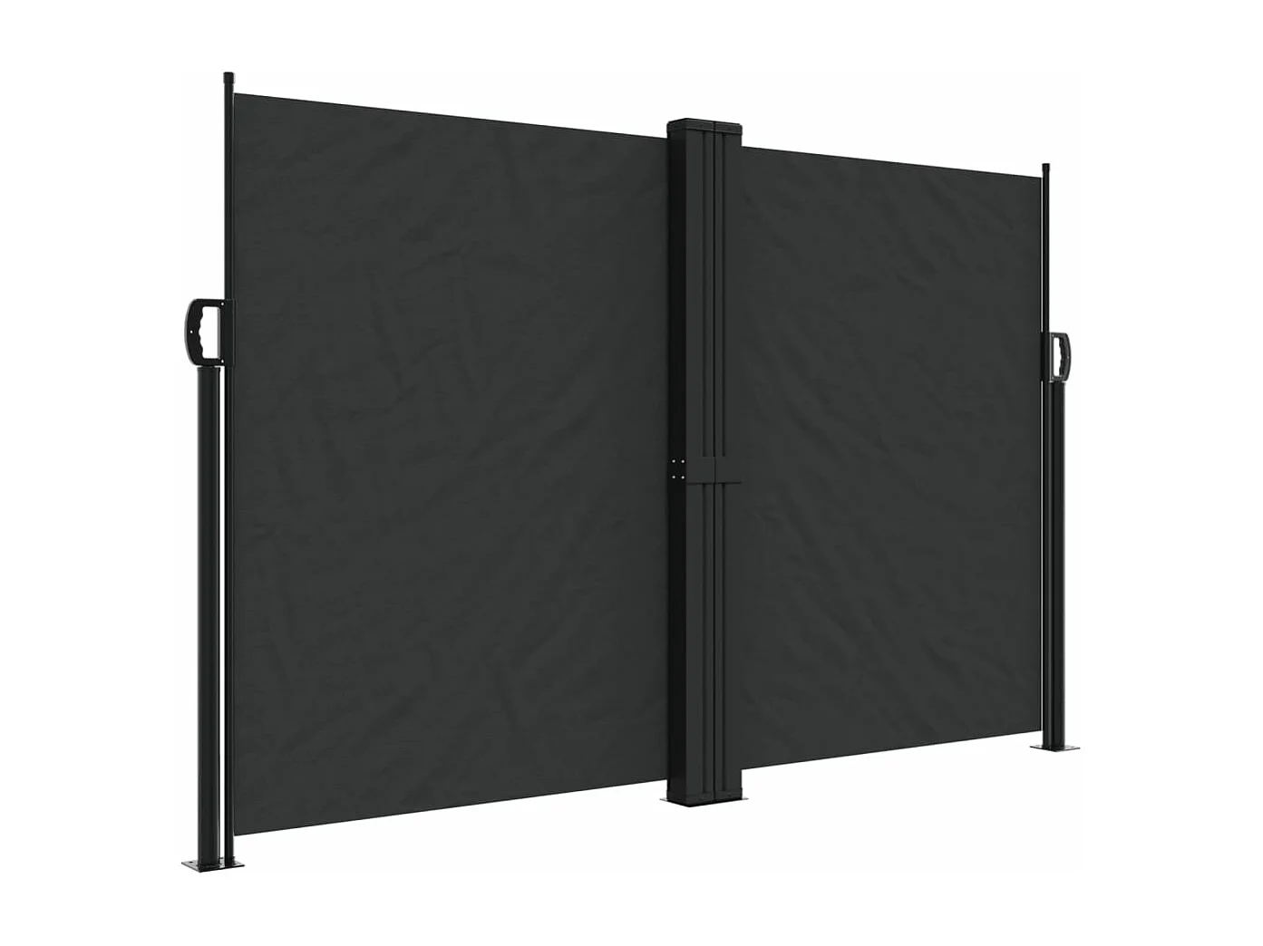 Toldo lateral retrátil preto 160x1200 cm