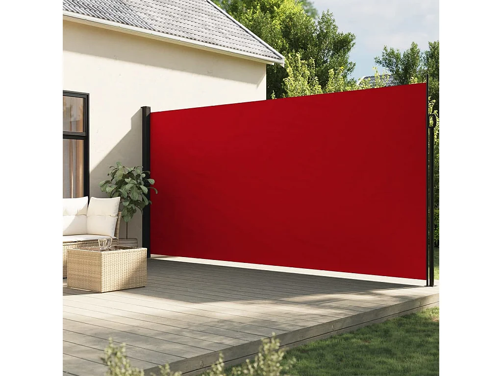 Rote einziehbare Seitenmarkise 220x600 cm
