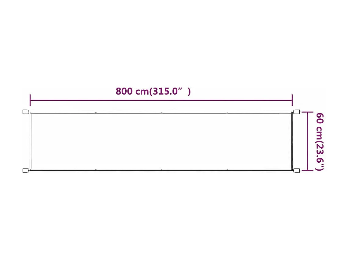 Toldo vertical azul 60x800 cm tecido Oxford