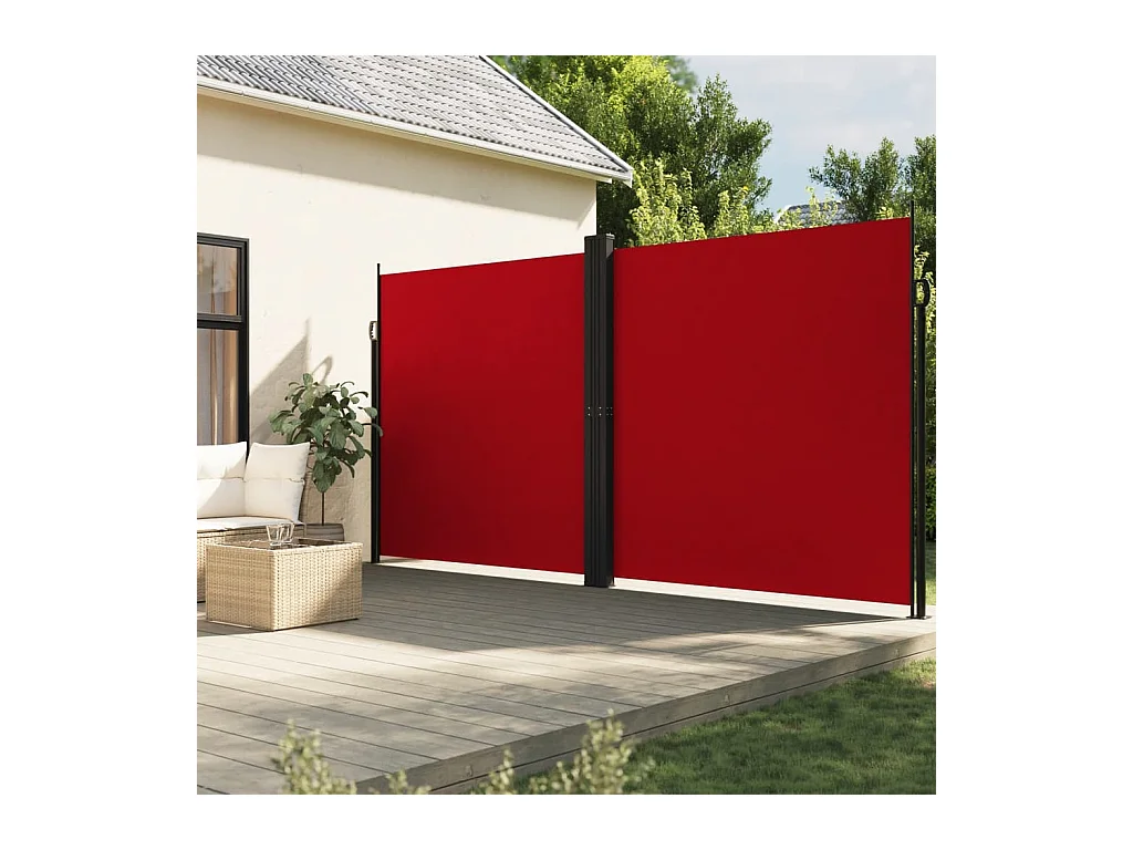 Rote einziehbare Seitenmarkise 200x600 cm