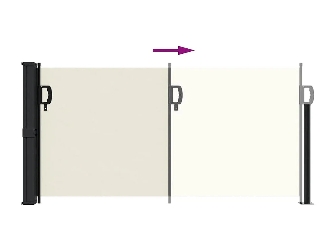 Auvent latéral rétractable crème 100x500 cm