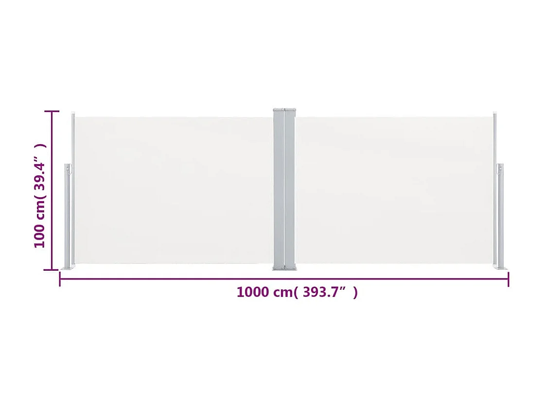 Tenda Laterale Retrattile Crema 100 x 1000 cm