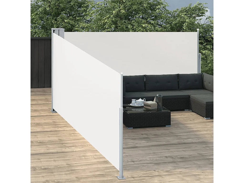 Toldo lateral retrátil creme 100 x 1000 cm