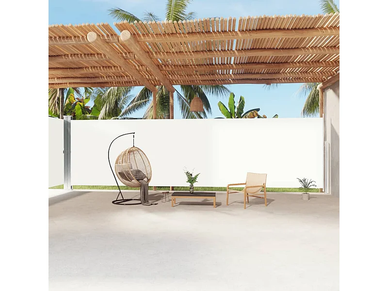 Auvent latéral rétractable Crème 220x1200 cm