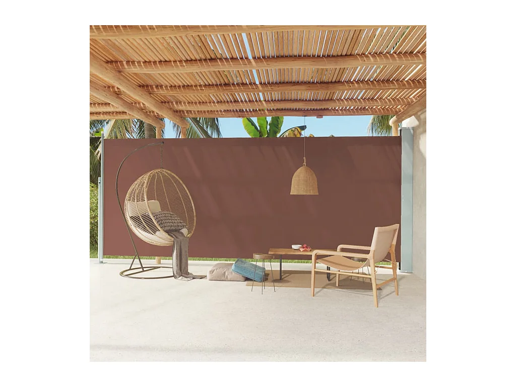 Auvent latéral rétractable de patio 220x600 cm Marron