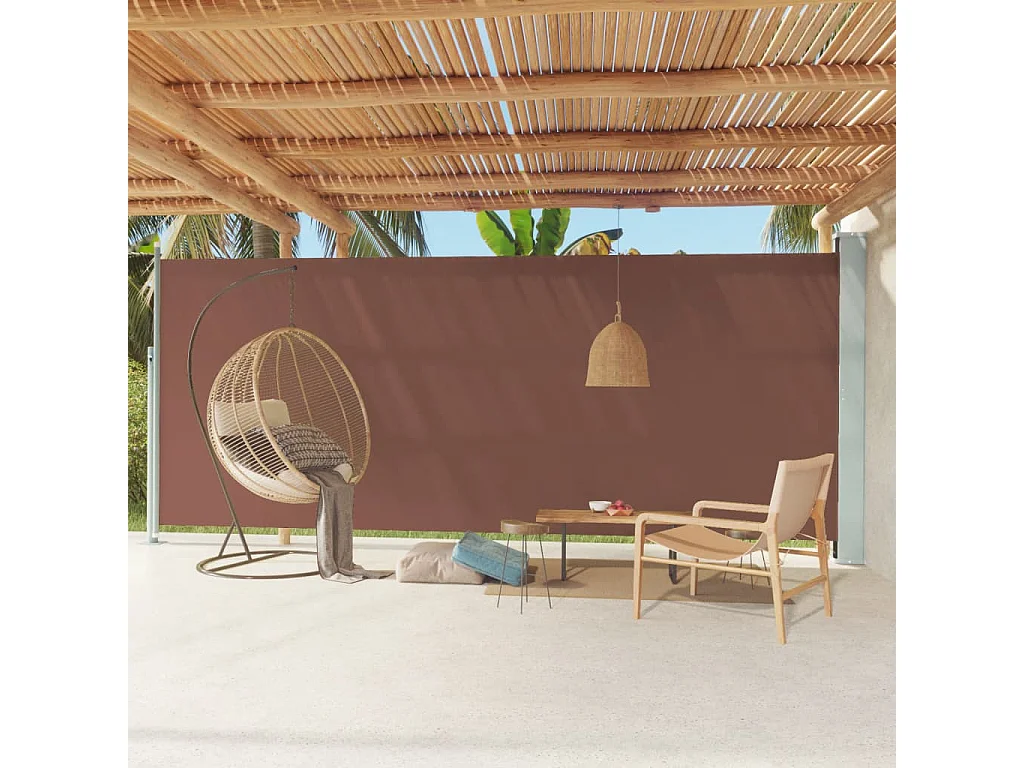 Auvent latéral rétractable de patio 220x600 cm Marron