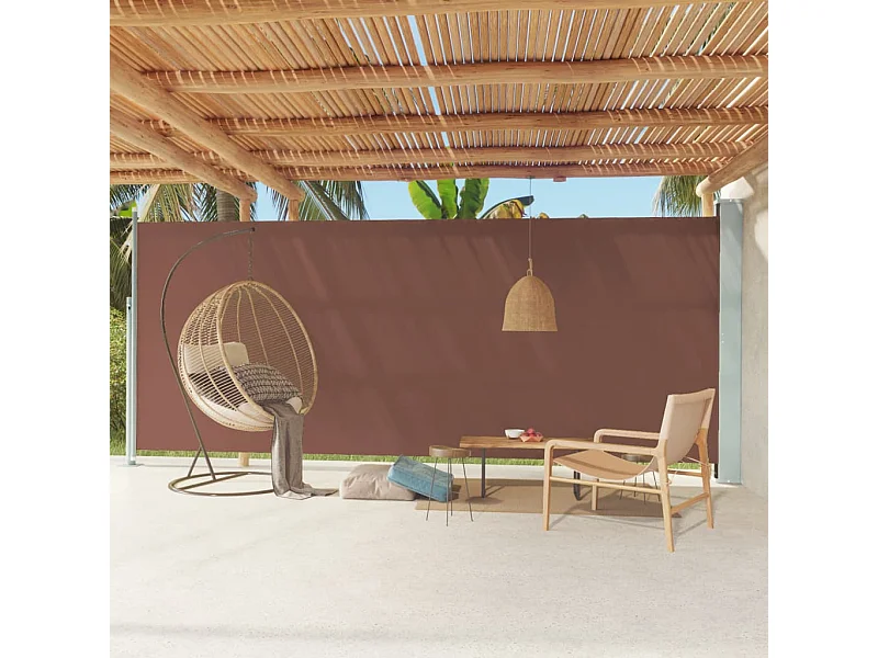 Auvent latéral rétractable de patio 220x600 cm Marron
