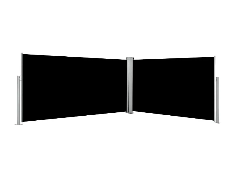 Toldo lateral retrátil preto 160 x 600 cm