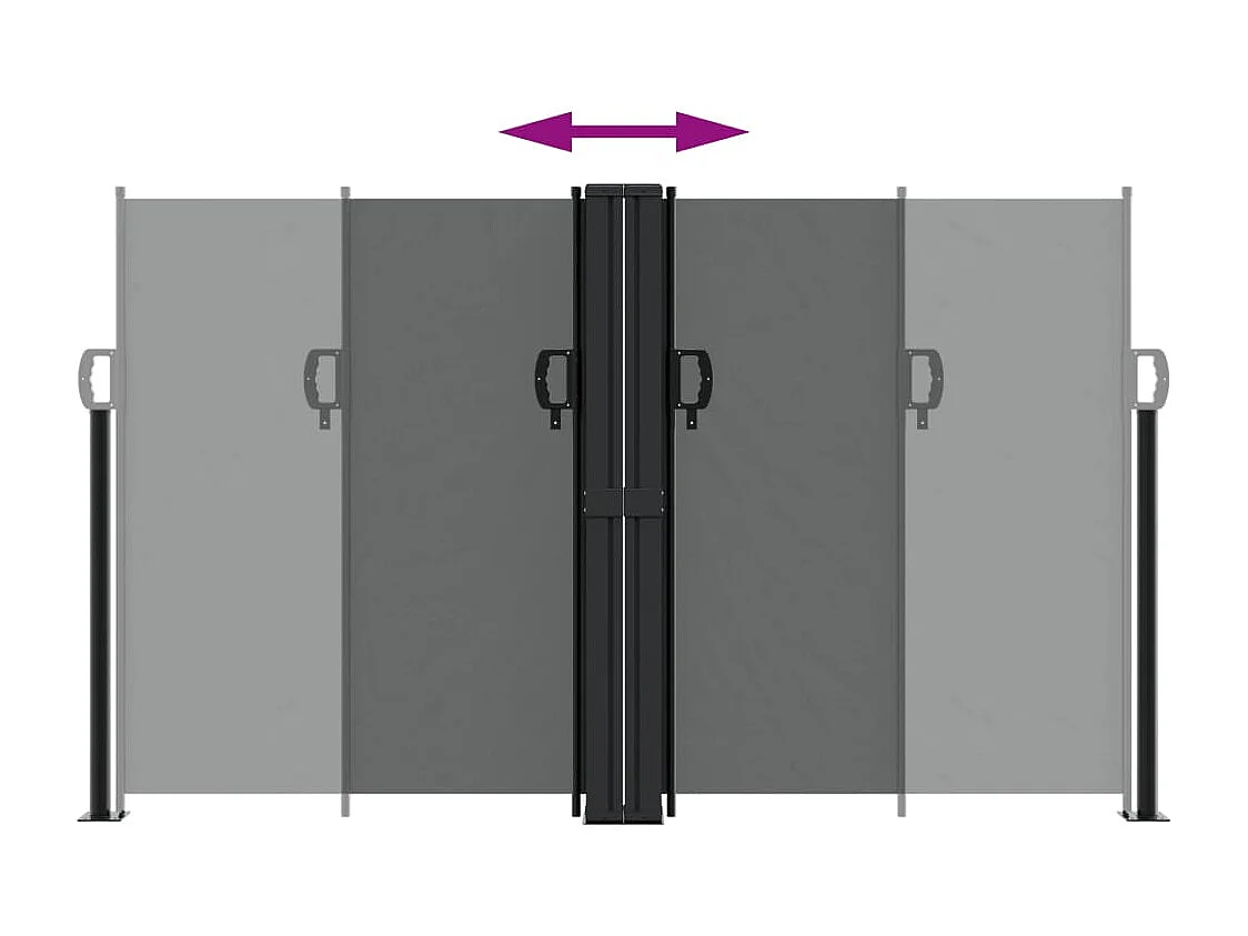 Uitschuifbare zijluifel Antraciet 140x1200 cm
