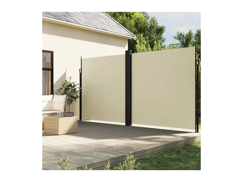 Crème uitschuifbare zijluifel 220x600 cm