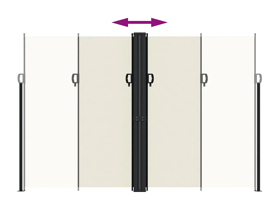 Toldo lateral retrátil creme 220x600 cm