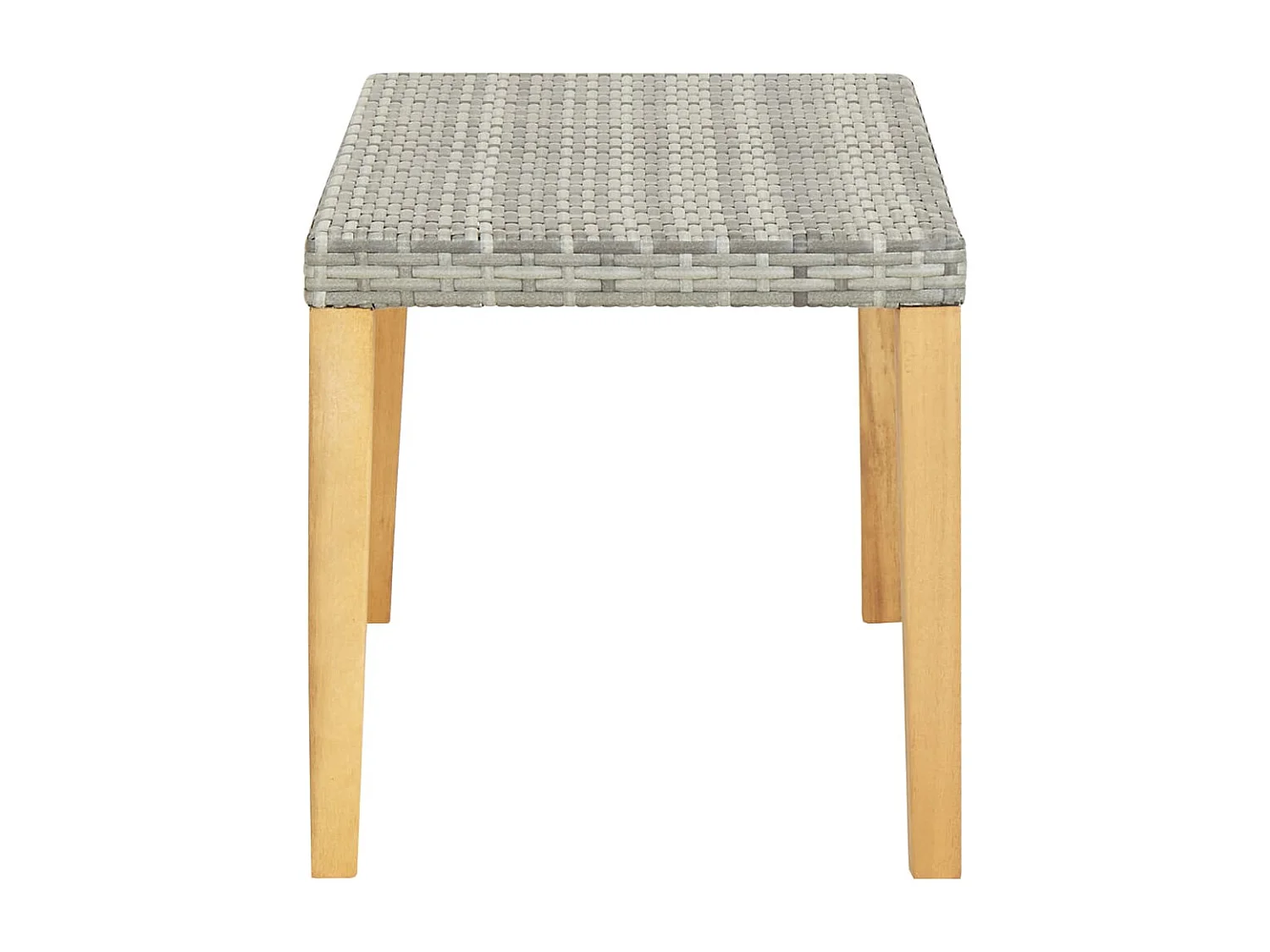 Banc de jardin 120 cm Gris Résine tressée et bois d'acacia