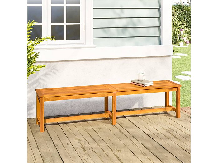 VidaXL Panca Da Giardino In Legno Di Acacia E Tessuto Olefin - Blu Scuro - Seduta Con Fettuccia