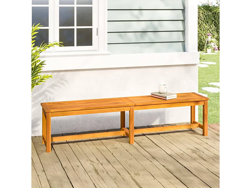 Panca da giardino 180x35x45 cm in legno massello di acacia