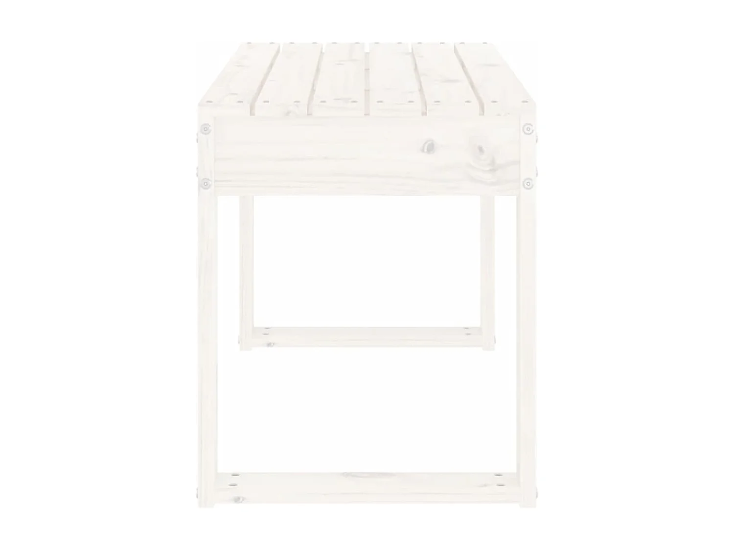 Banc de jardin blanc 80x38x45 cm bois massif de pin