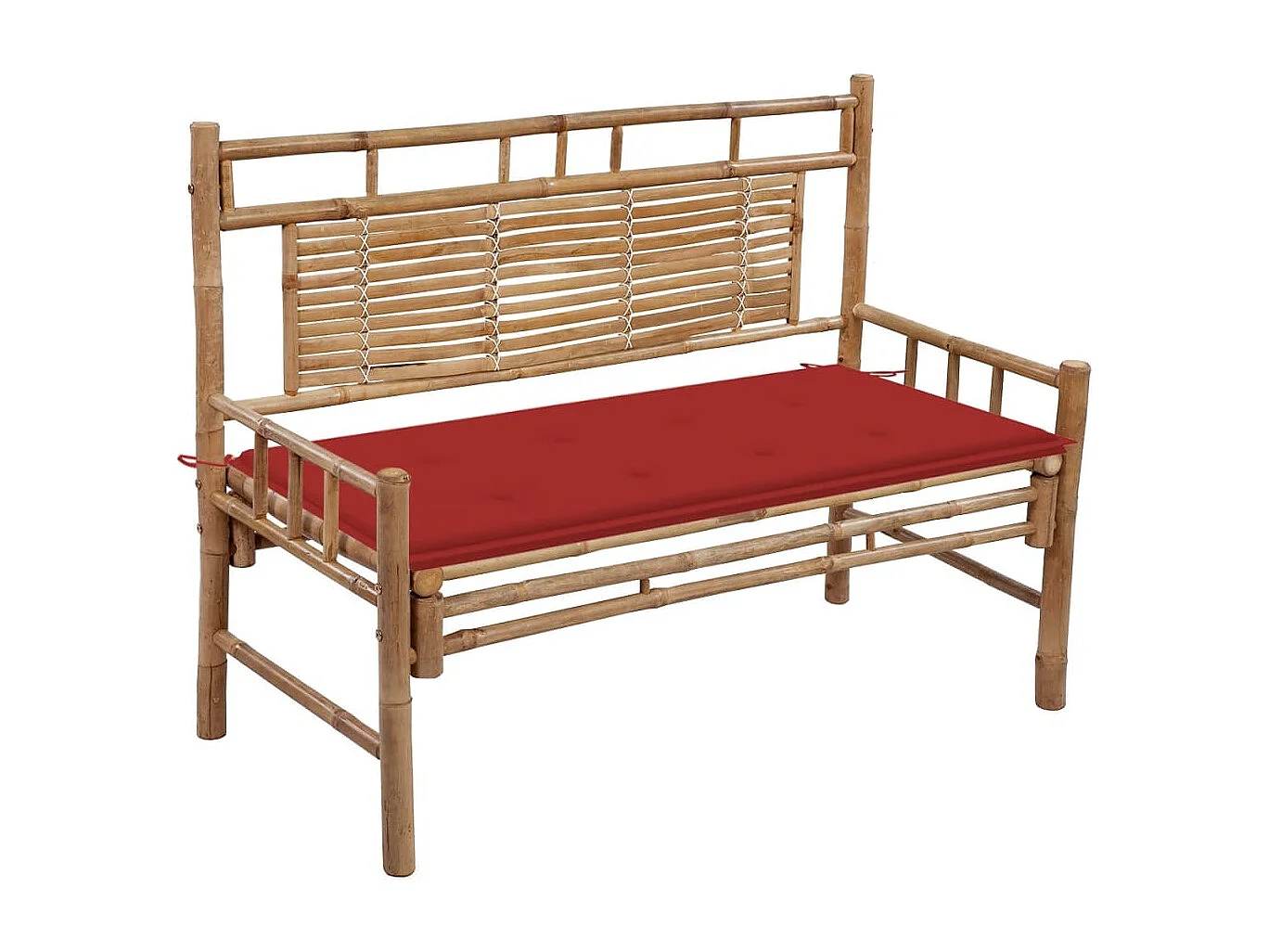 Banc de jardin avec coussin 120 cm Bambou