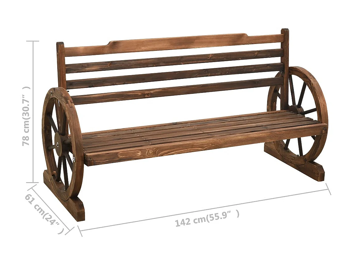 Banc de jardin 142 cm Bois de sapin massif