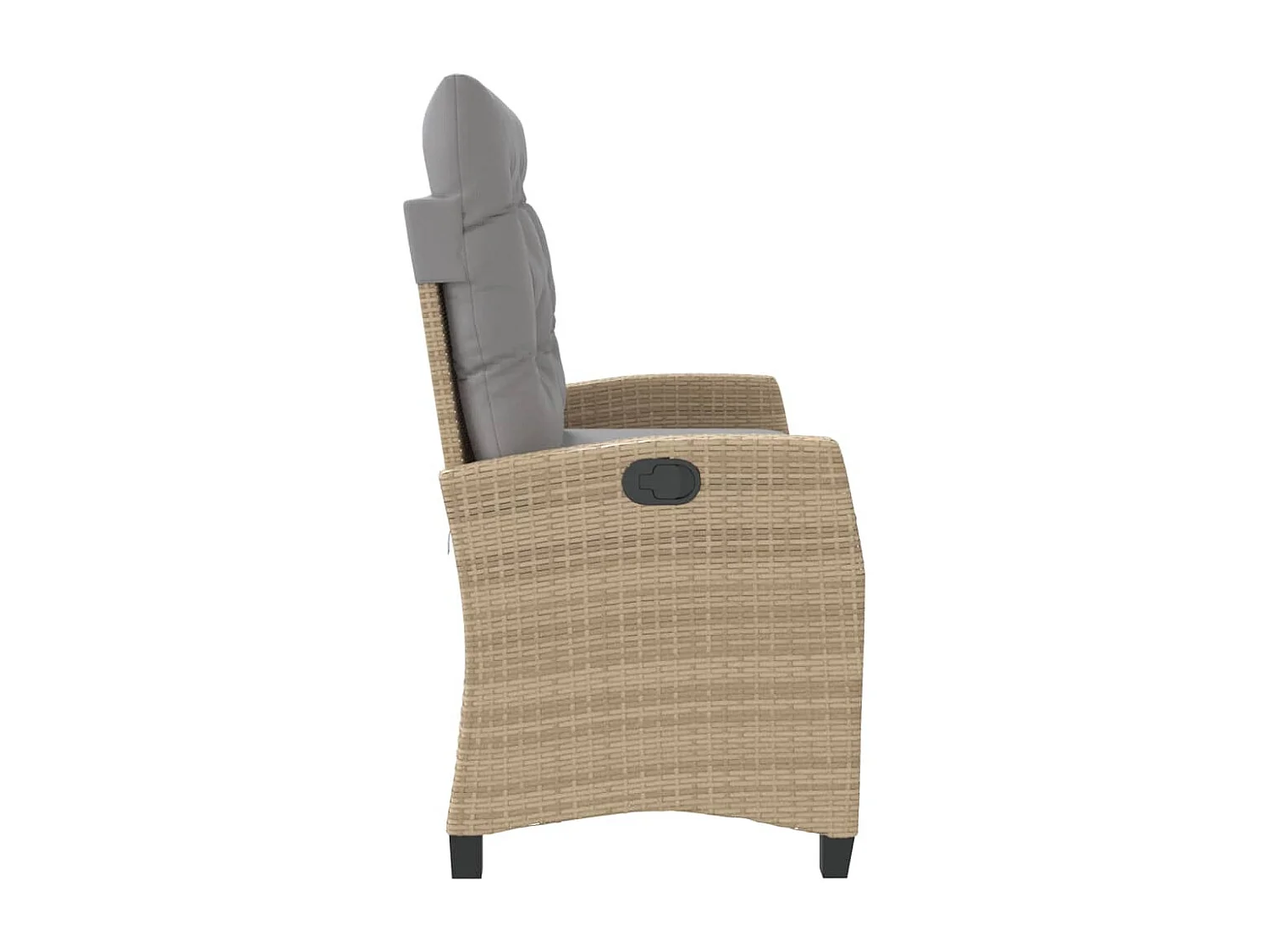Banc inclinable de jardin avec coussins beige résine tressée