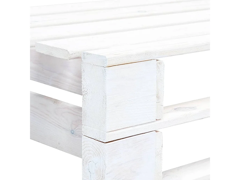Banc d'angle palette de jardin bois blanc