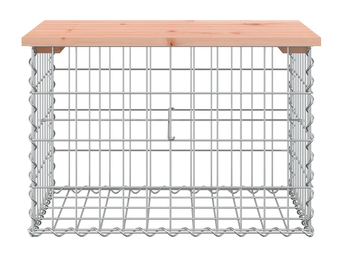 Banc de jardin design gabion 63x44x42 cm bois massif de douglas