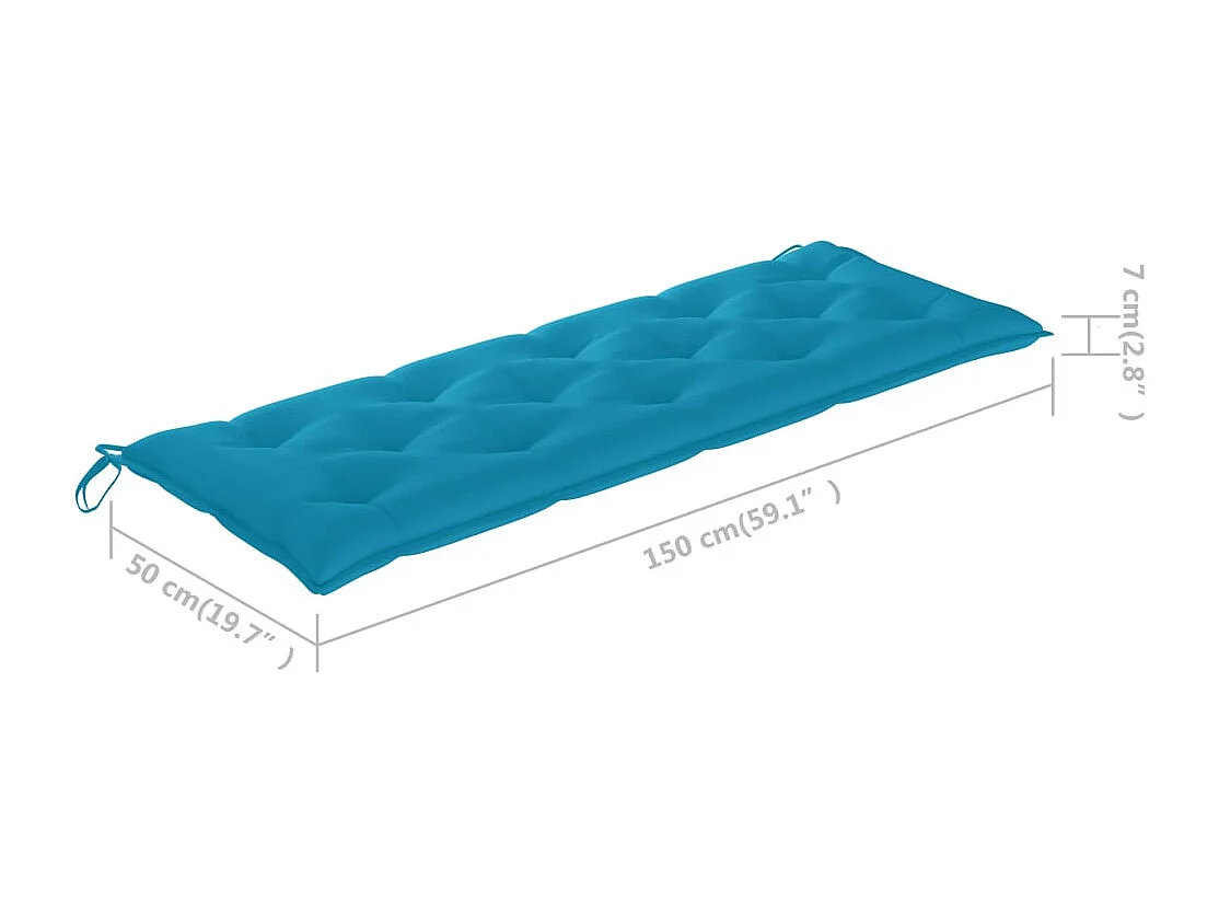 Banco de jardín apilable y cojín 159 cm Madera maciza de teca