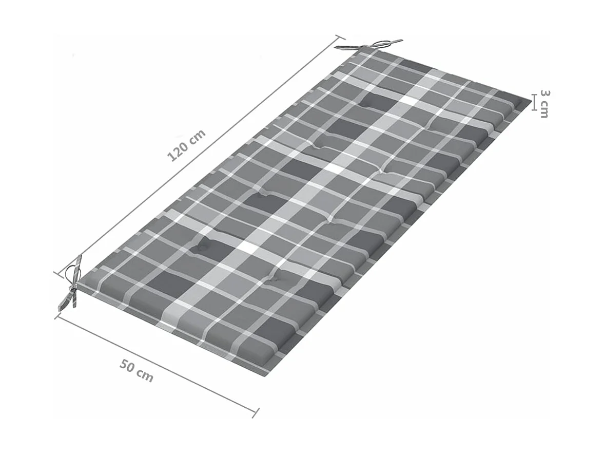 Gartenbank mit Kissen 120 cm Bambus