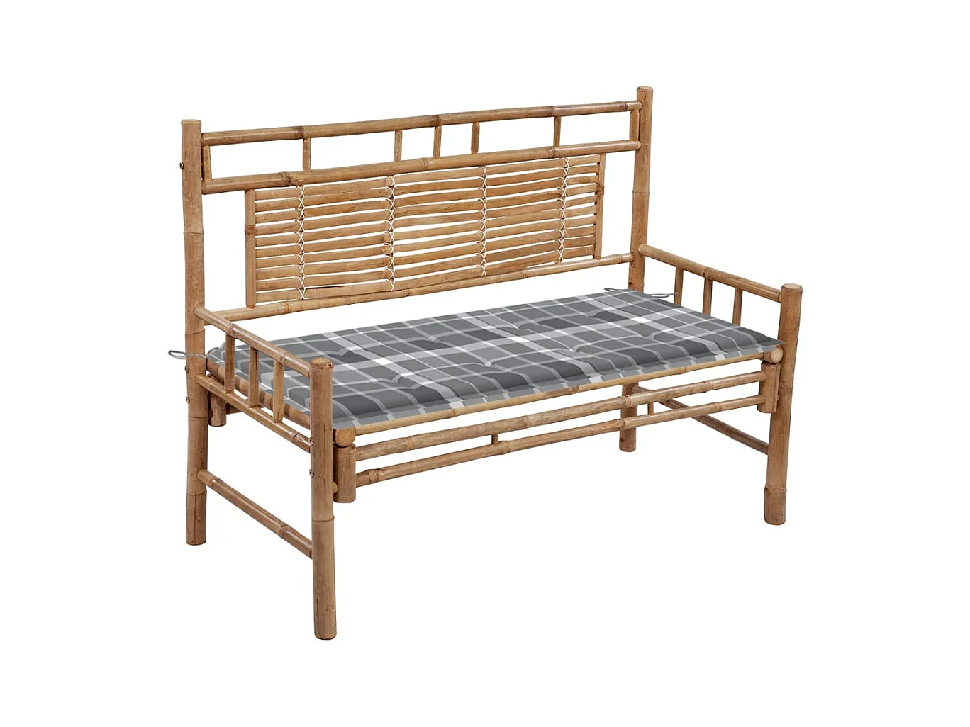 Gartenbank mit Kissen 120 cm Bambus