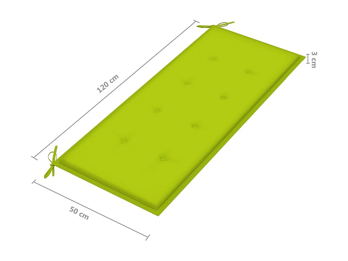 Banc de jardin 2 places avec coussin 120 cm Bois d'eucalyptus
