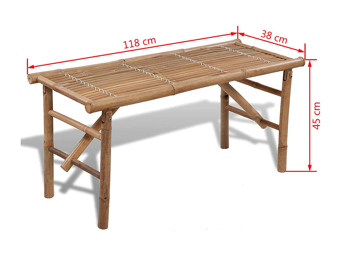 Panca da giardino pieghevole 118 cm Bambù