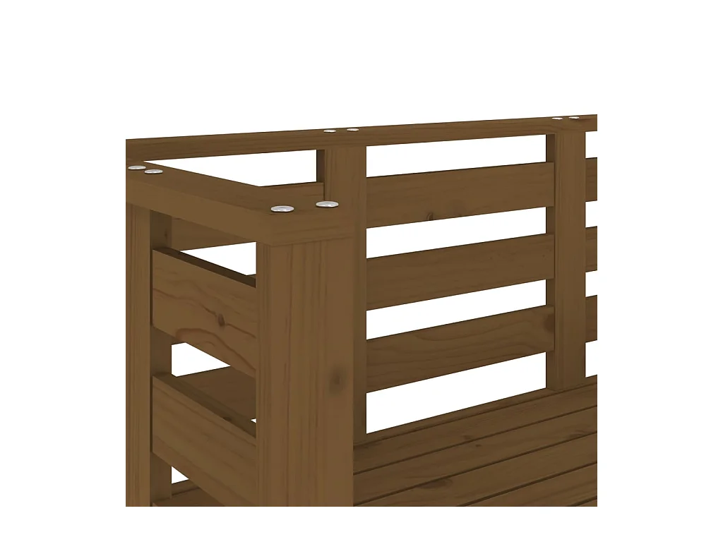 Banc de jardin marron miel 111,5x53x71 cm bois massif de pin