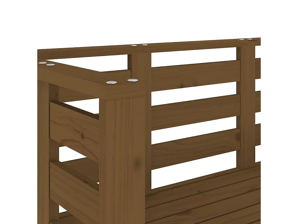 Banc de jardin marron miel 111,5x53x71 cm bois massif de pin