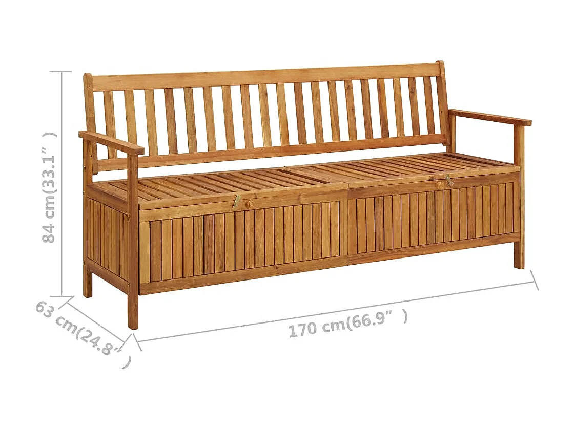 Tuinopbergbank 170 cm massief acaciahout
