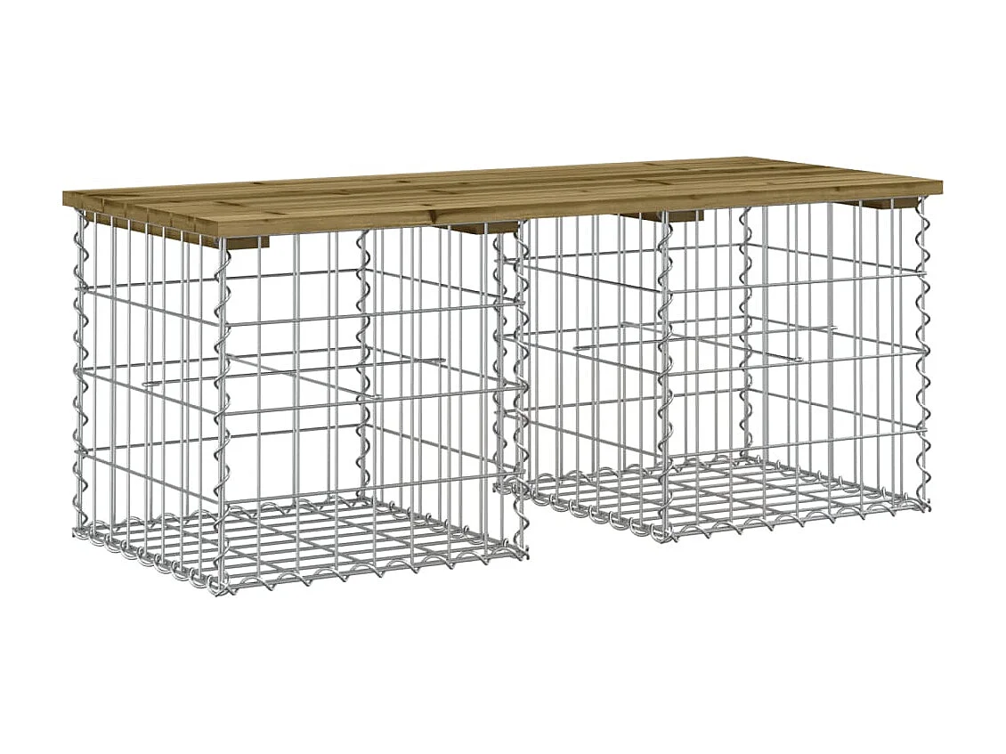 Gartenbank im Gabionen-Design, 103 x 44 x 42 cm, aus imprägniertem Kiefernholz