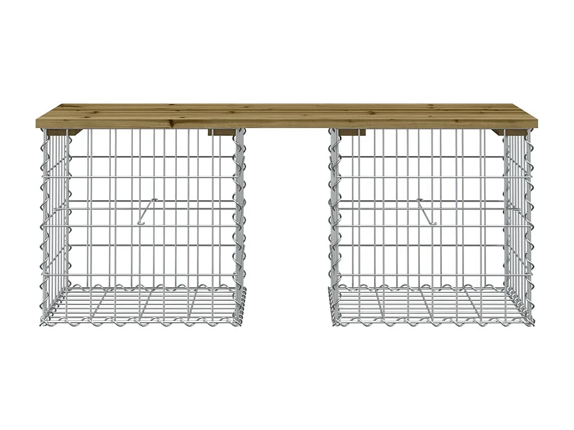 Gartenbank im Gabionen-Design, 103 x 44 x 42 cm, aus imprägniertem Kiefernholz