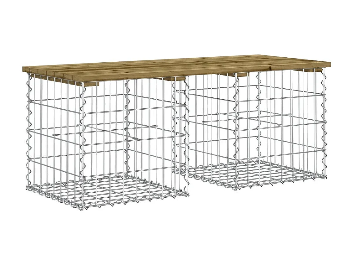 Gartenbank im Gabionen-Design, 103 x 44 x 42 cm, aus imprägniertem Kiefernholz
