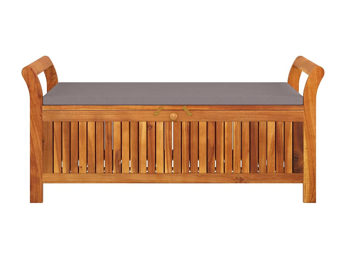 Gartenbank mit Kissen 126 cm Akazienholz