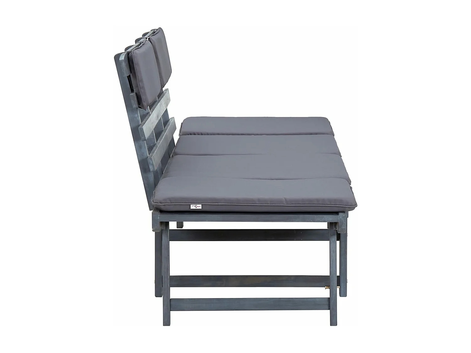 Banc de jardin avec coussins 2-en-1 190 cm Gris Bois d'acacia