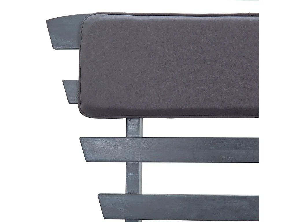 Banc de jardin avec coussins 2-en-1 190 cm Gris Bois d'acacia