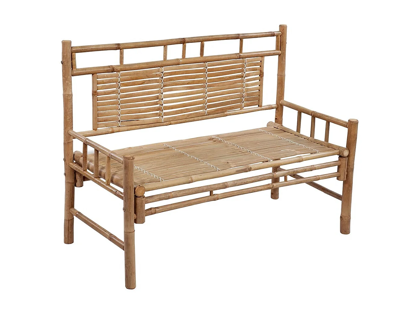 Panca da giardino con cuscino 120 cm Bambù