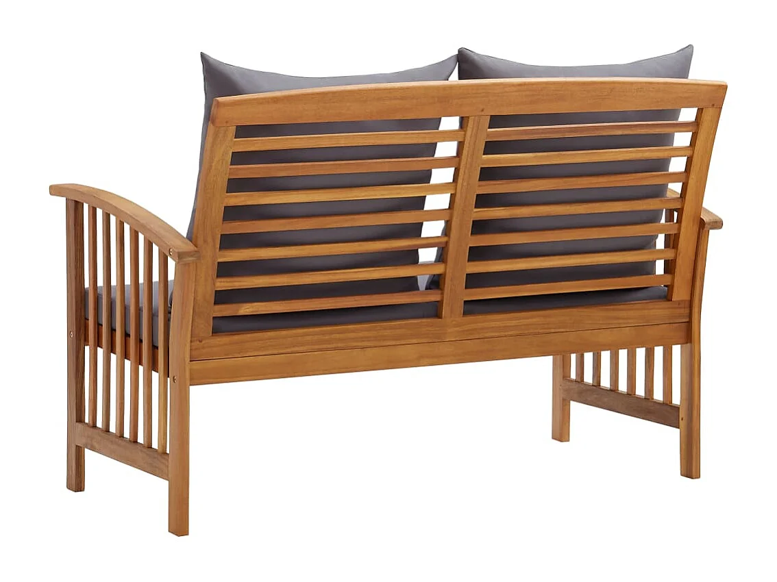Panca da giardino con cuscini 119 cm Legno massello di acacia