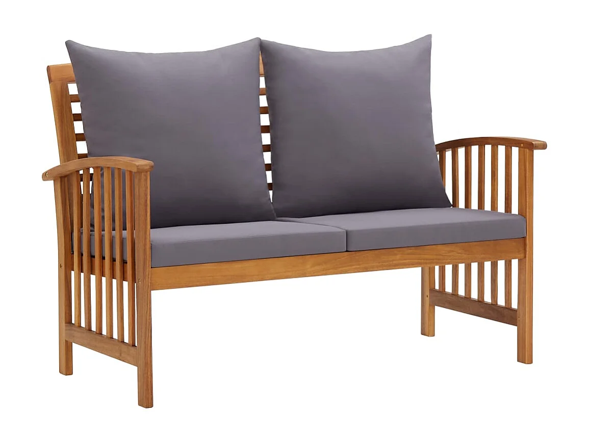 Banc de jardin avec coussins 119 cm Bois solide d'acacia
