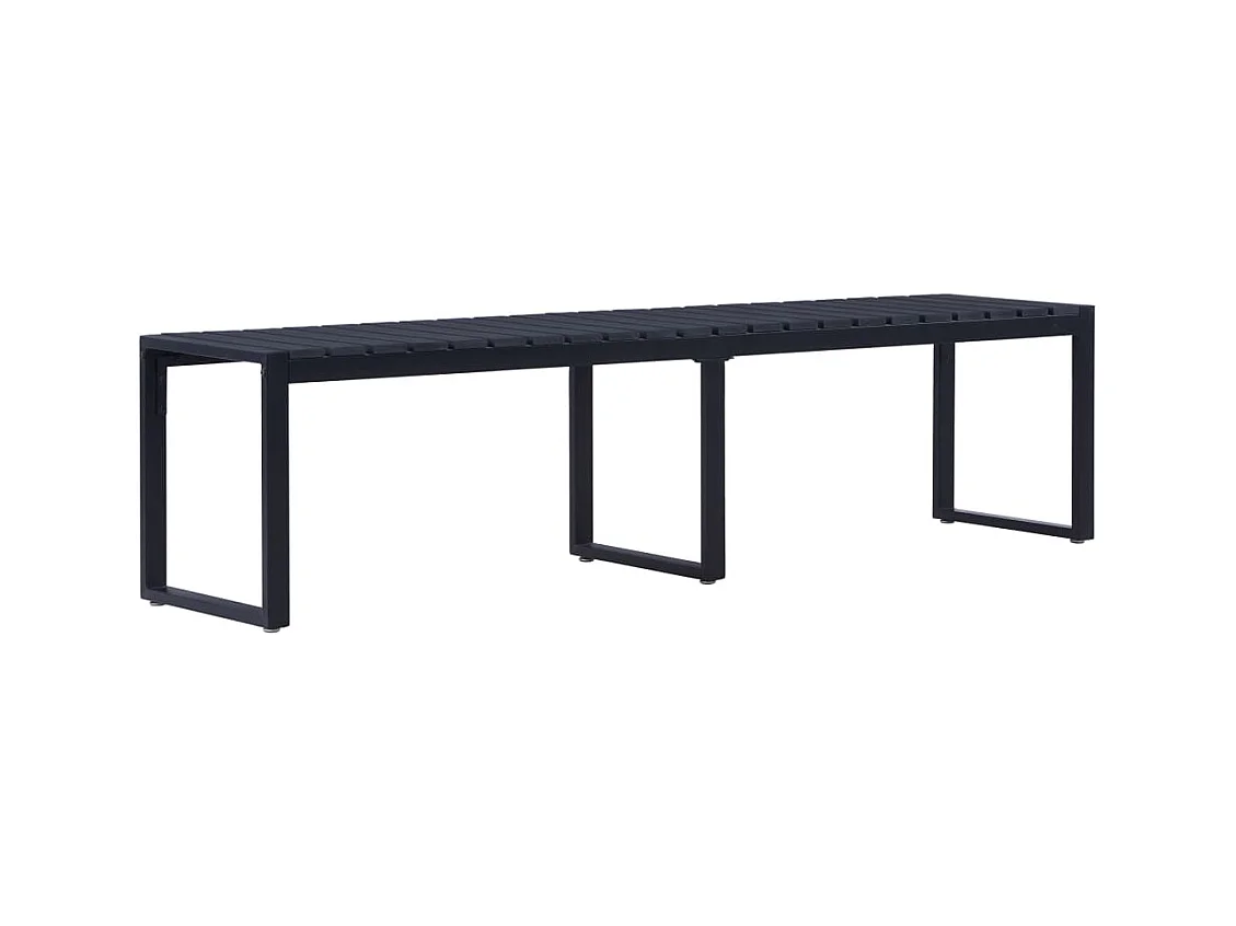 Gartenbank 180 cm PS-Platte Schwarz