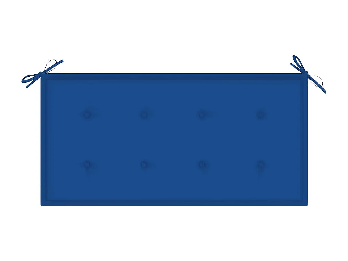 Banc de jardin et coussin bleu royal 112 cm Bois de teck massif