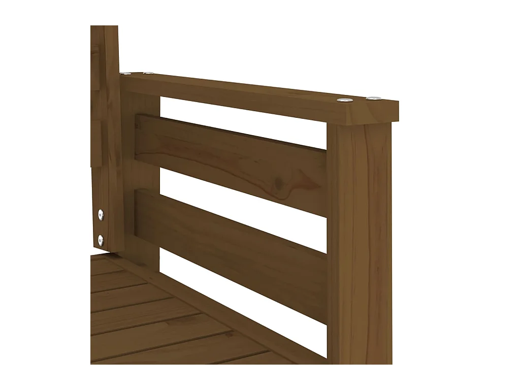 Banc de jardin avec table 2 places brun miel bois massif de pin