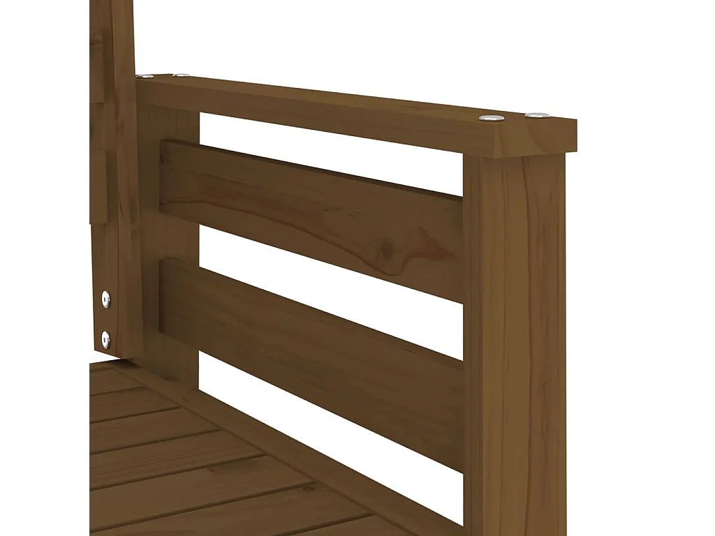 Banc de jardin avec table 2 places brun miel bois massif de pin