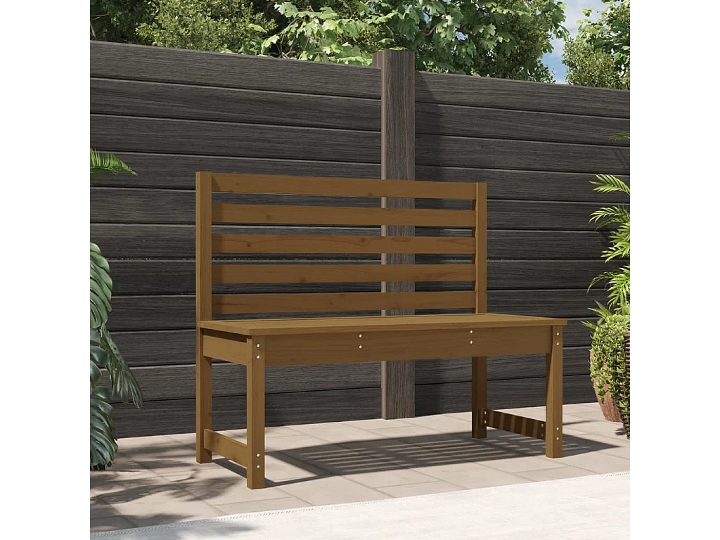 Panca da giardino marrone miele 109 cm in legno di pino massiccio
