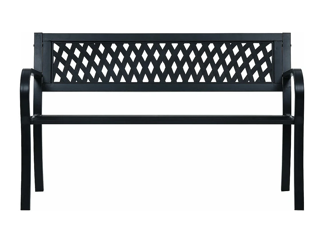 Panca da giardino 125 cm Acciaio Nero