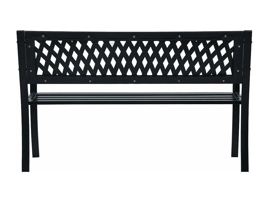 Panca da giardino 125 cm Acciaio Nero