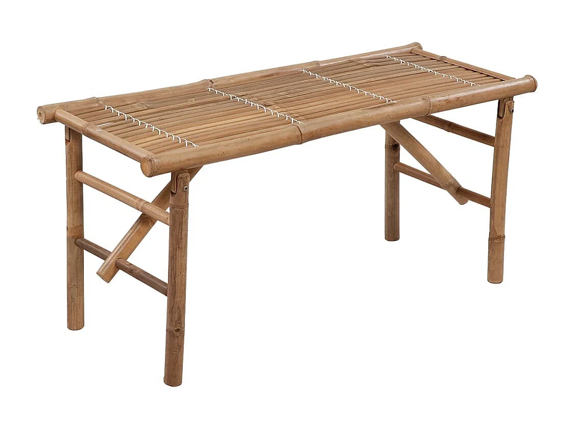 Banco de jardín plegable con cojín 118 cm Bambú