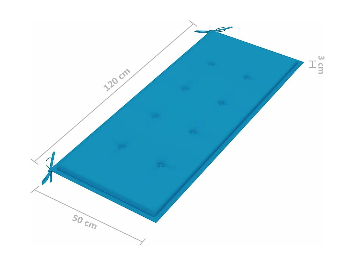 Banco de jardín plegable con cojín 118 cm Bambú